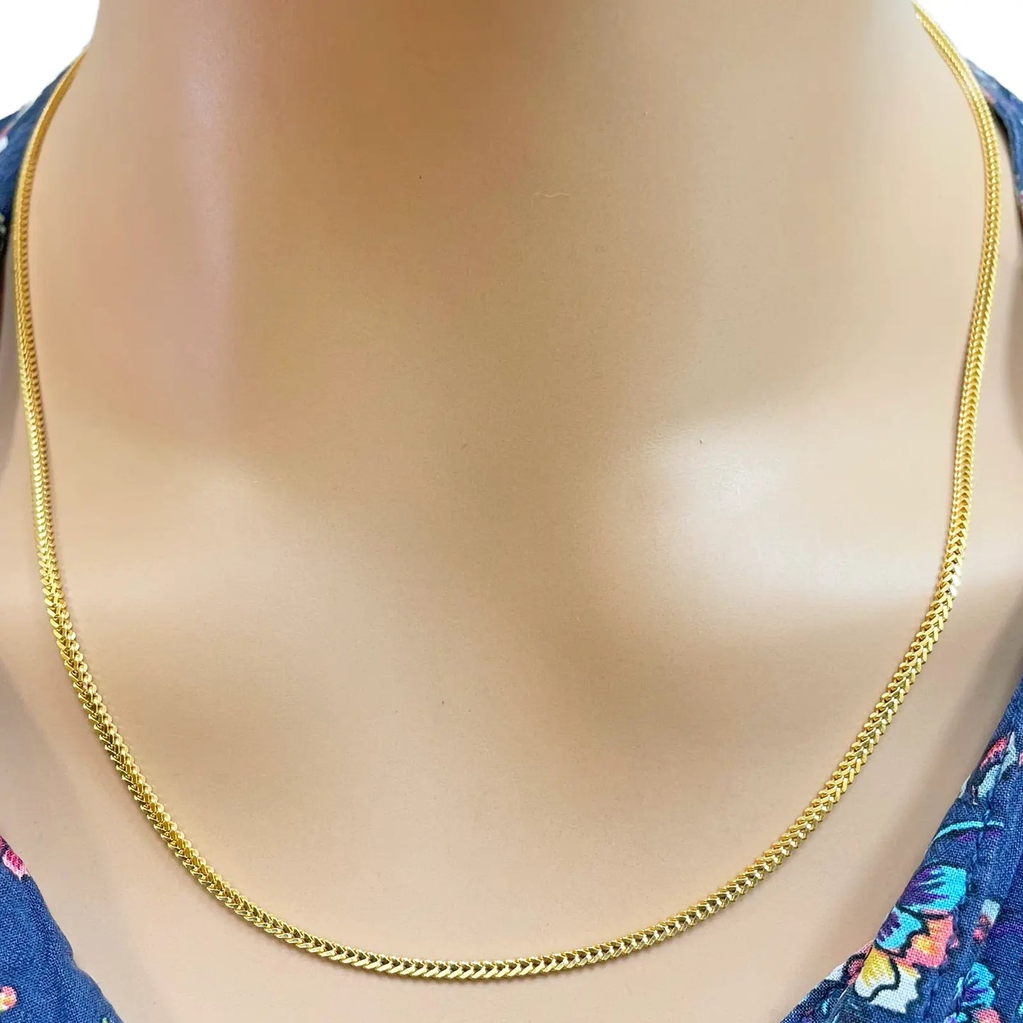 22ct Yellow Gold Lightweight Foxtail Chain Necklace 20 inches 1.8mm Width Gold Chain