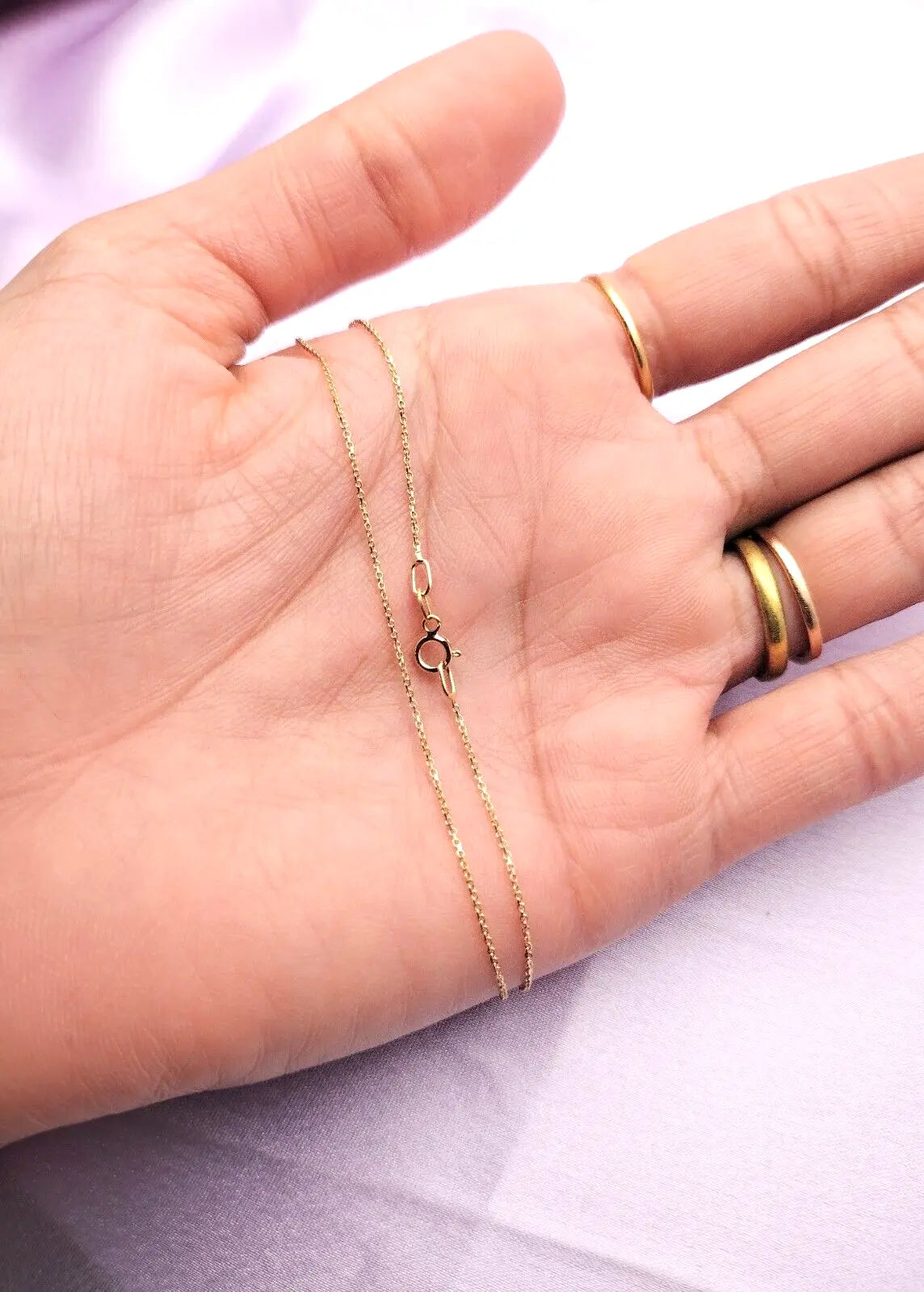 14K / 14ct Yellow Gold Diamond Cut Chain Necklace 18 inch Hallmarked 