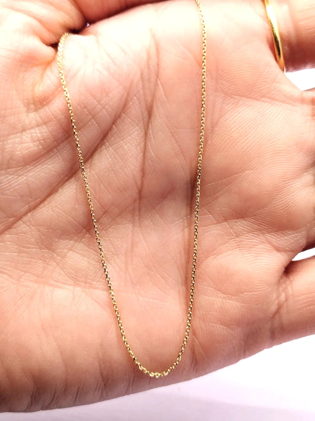 14K / 14ct Yellow Gold Diamond Cut Chain Necklace 18 inch Hallmarked 