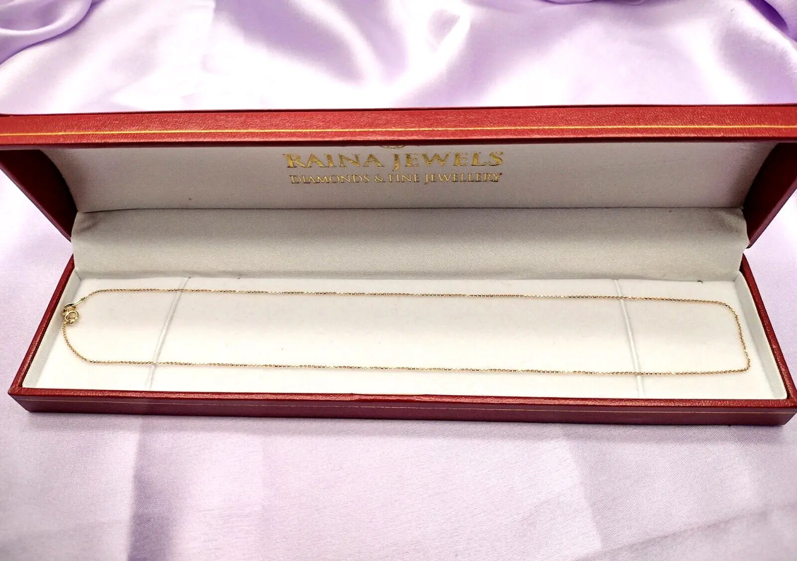 14K / 14ct Yellow Gold Diamond Cut Chain Necklace 18 inch Hallmarked 