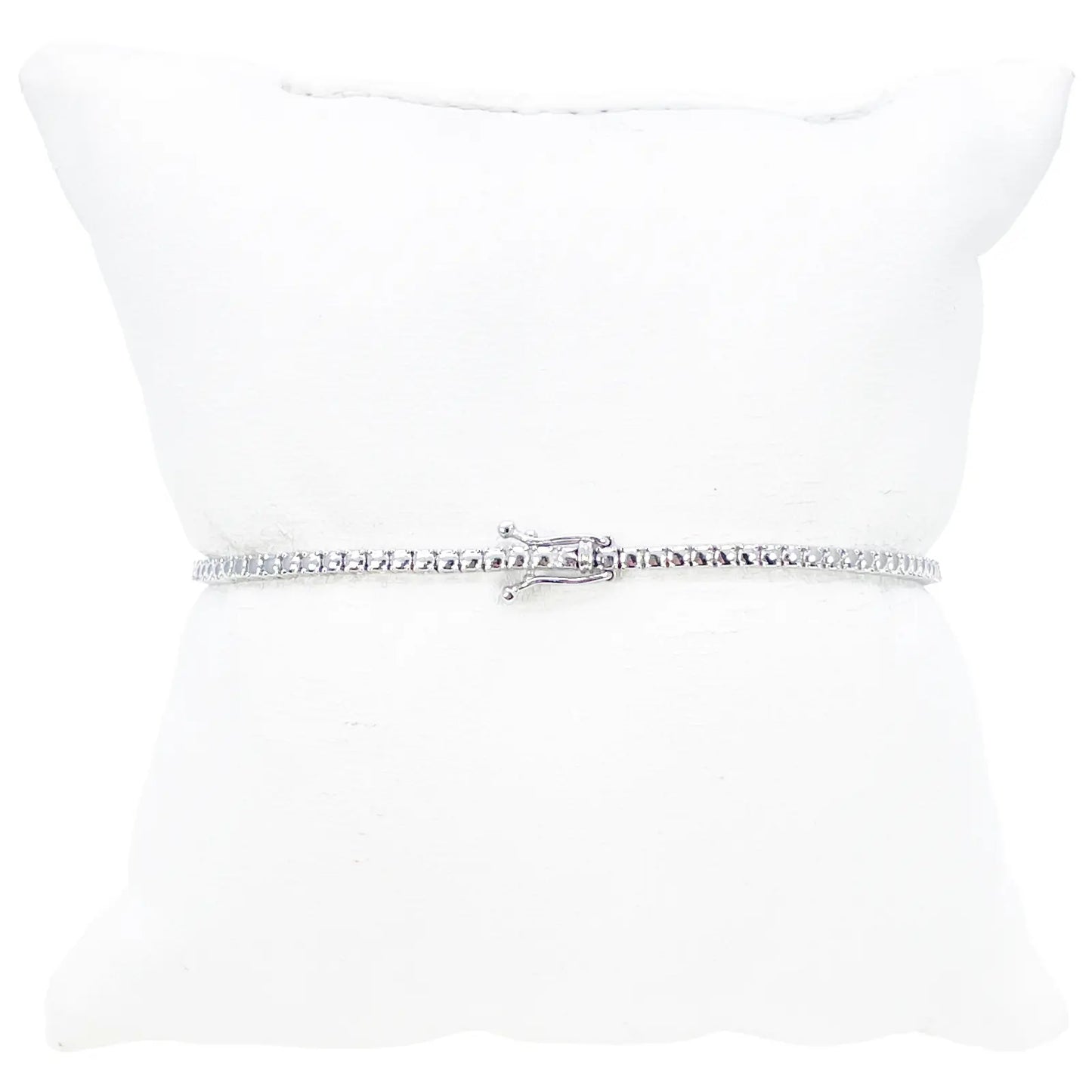 14ct White Gold Flower Shaped Tennis Bracelet 1.50ct 7 Inches  Diamond Bracelet