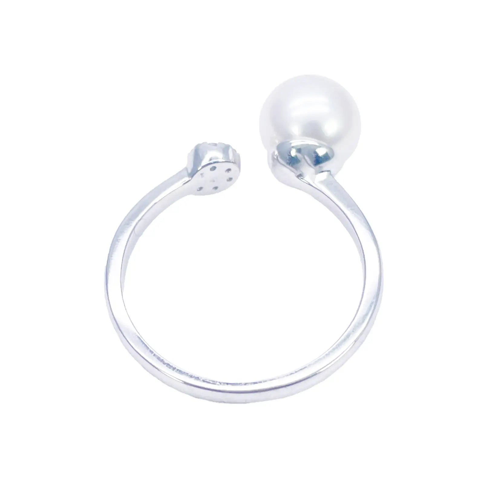 18ct Gold Freshwater Pearl Diamond Ring Natural Round 0.05ct  Diamond Ring
