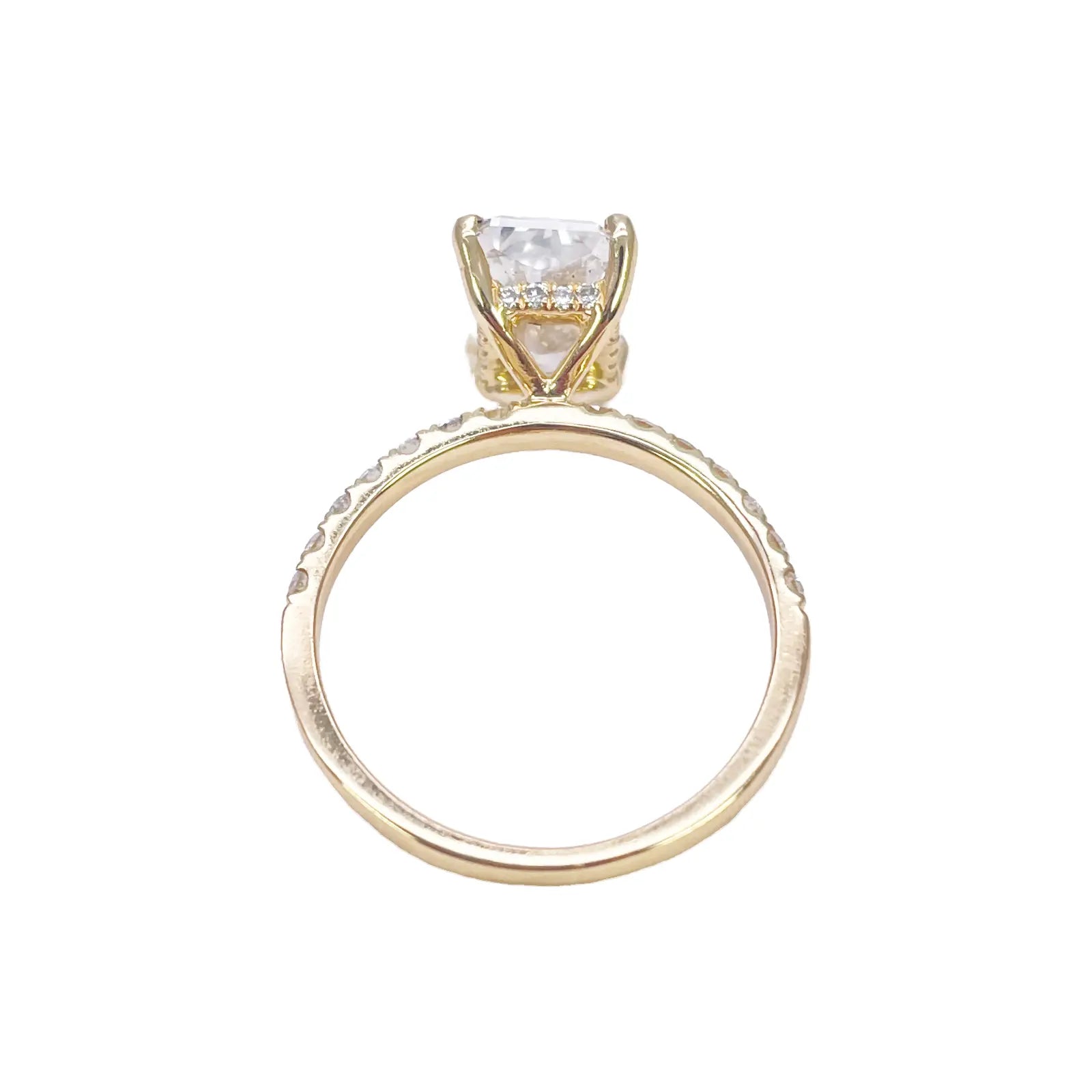 18ct Gold IGI Certified Lab-Grown Radiant Diamond Ring with Hidden Halo, 3.30ct  Diamond Ring