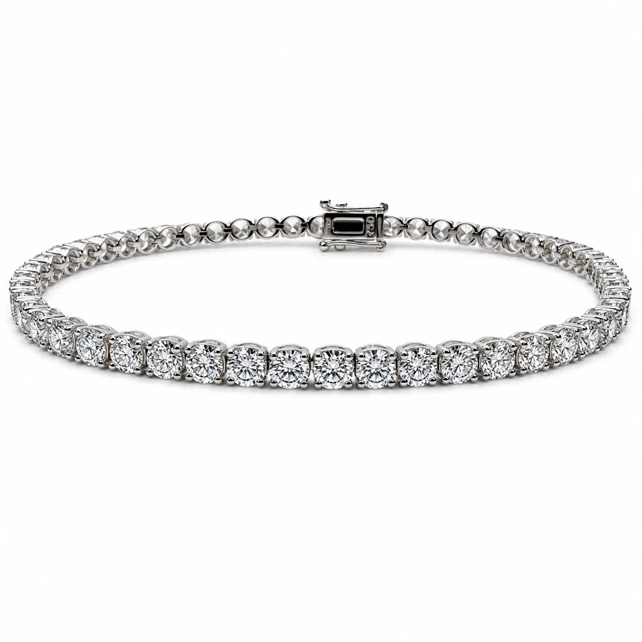 18ct White Gold Diamond Tennis Bracelet 4claw 7.65ct  Diamond bracelet