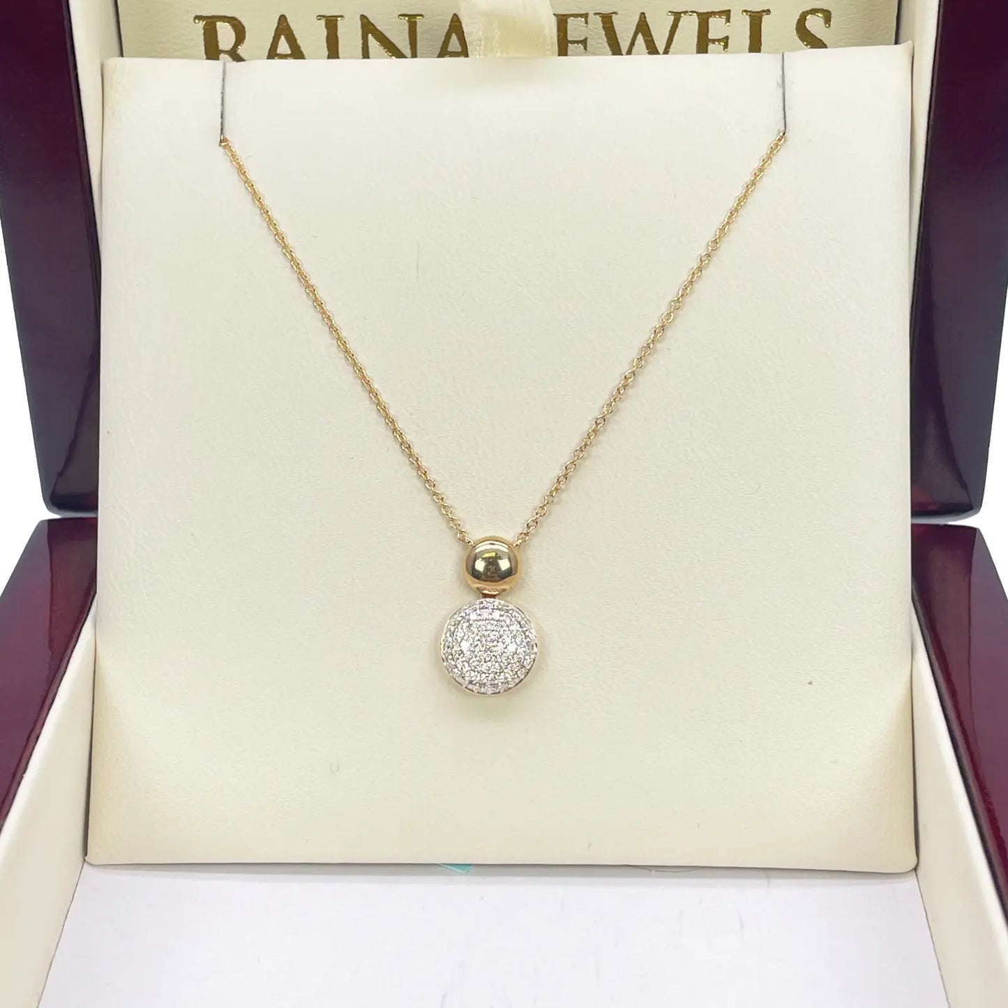 18ct Yellow Gold Diamond Round Necklace Stud Earrings Matching Set 0.58ct 