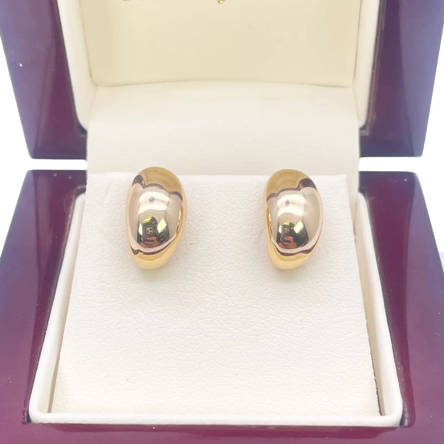 18ct Yellow Gold High Polished Minimalist Chic Earrings 