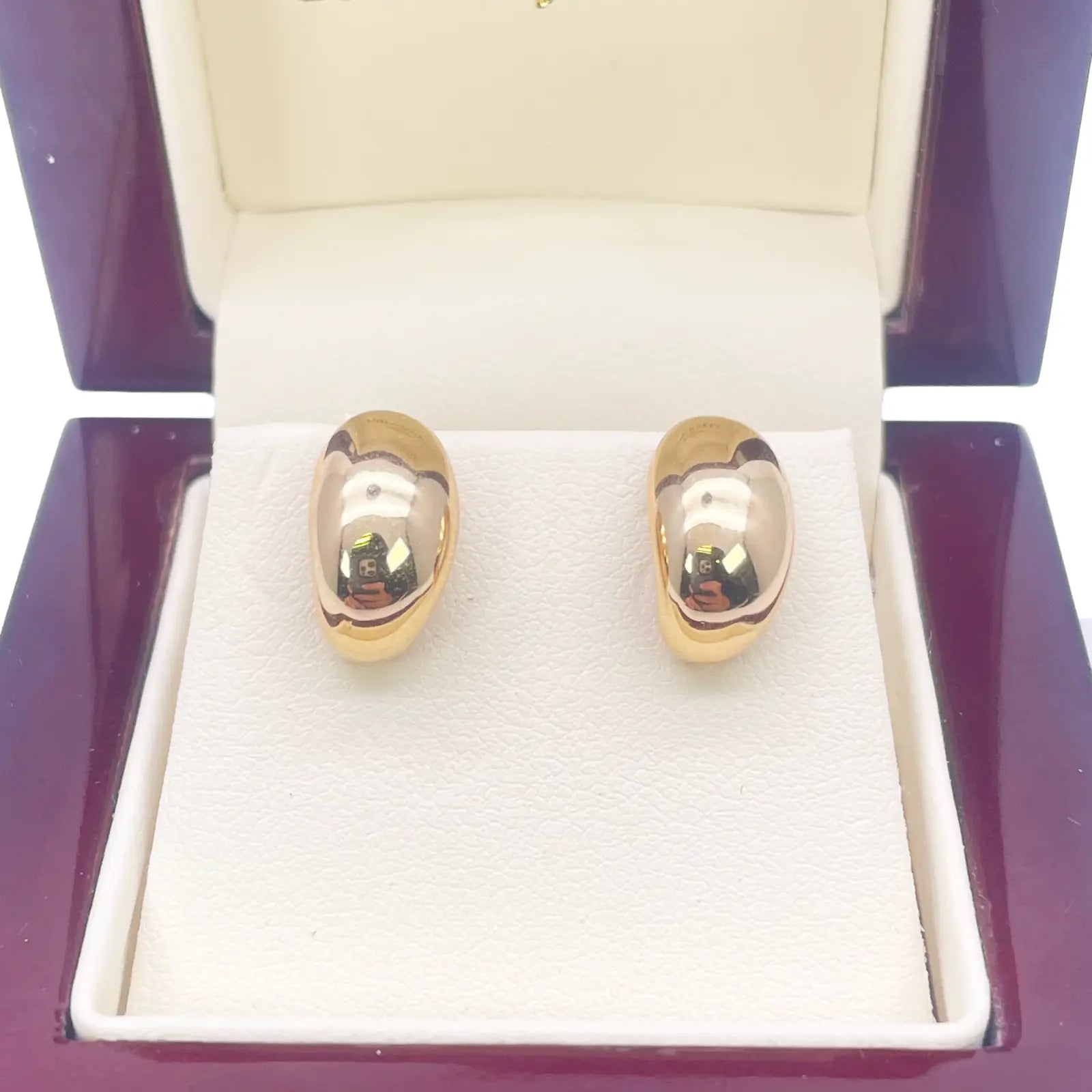 18ct Yellow Gold High Polished Minimalist Chic Earrings 