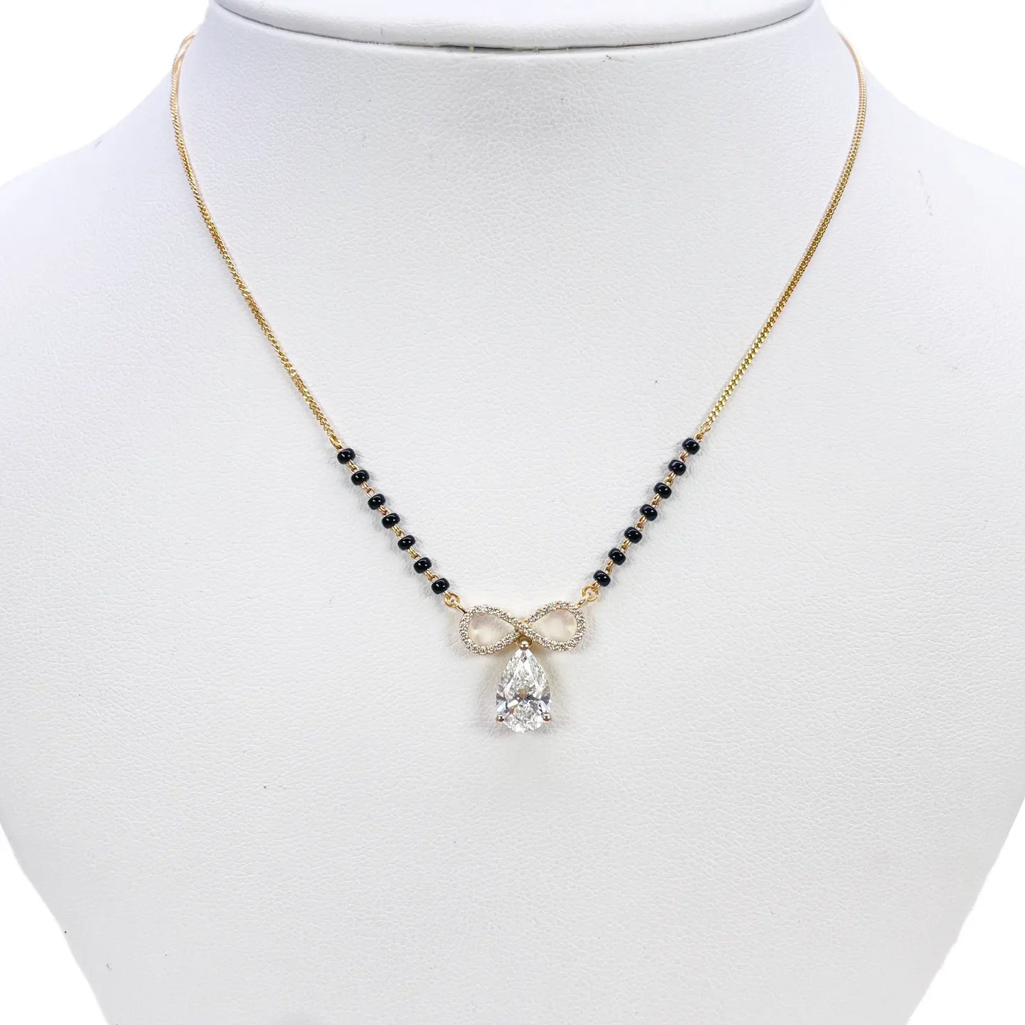 18ct Yellow Gold Lab Grown Diamond 1.65ct Infinity Mangalsutra Necklace IGI Cert  Mangalsutra Chains