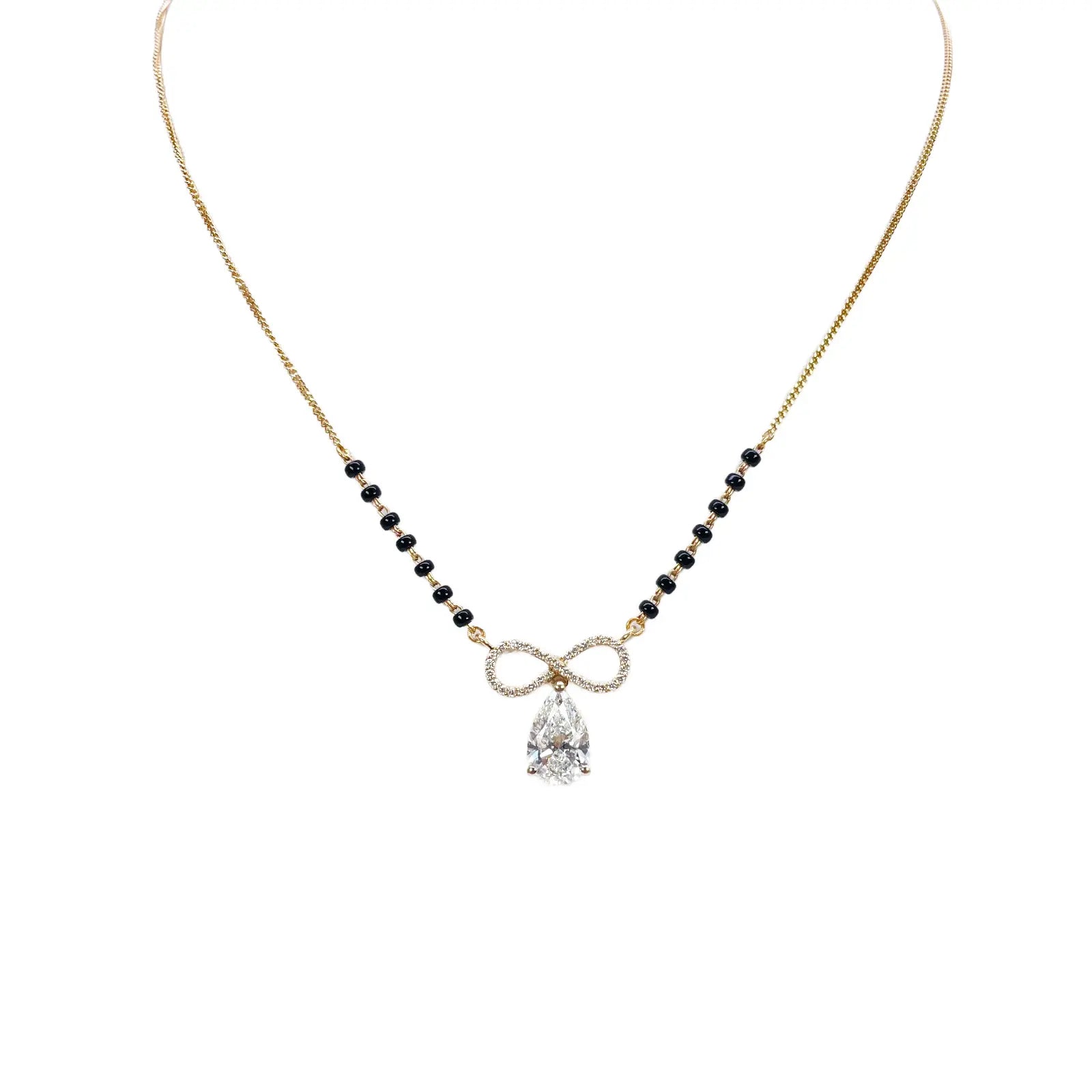 18ct Yellow Gold Lab Grown Diamond 1.65ct Infinity Mangalsutra Necklace IGI Cert  Mangalsutra Chains