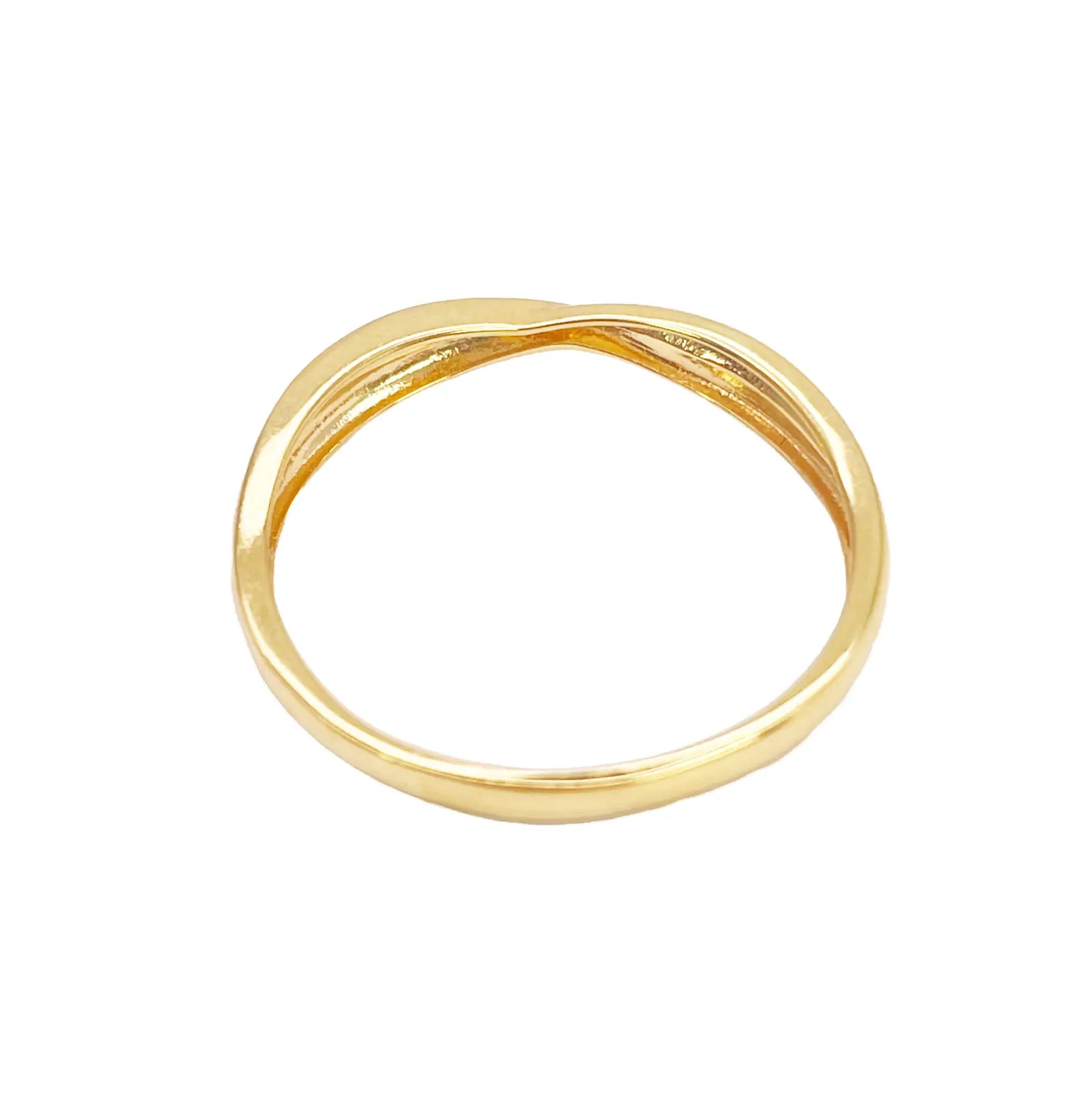 22ct Gold Criss Cross Minimalist Ring High Polished 3 mm Width Size N 