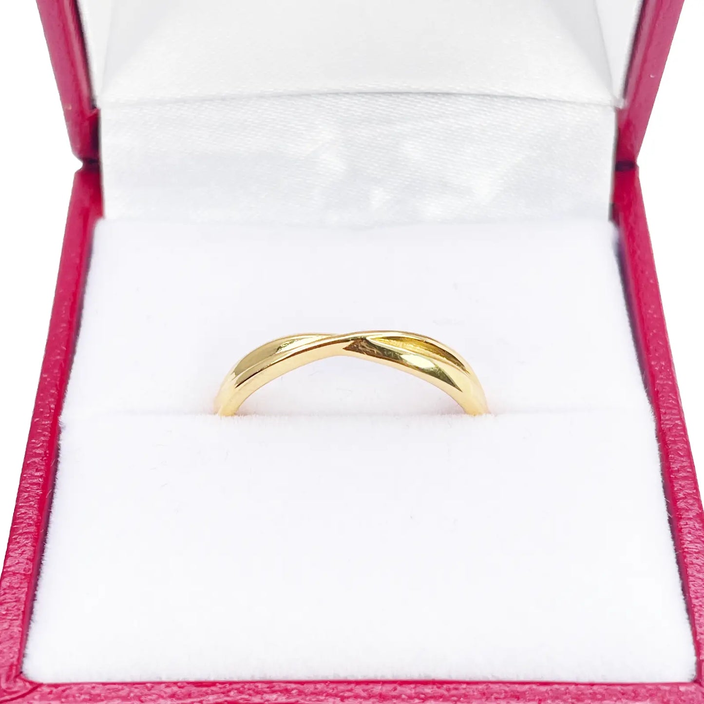 22ct Gold Criss Cross Minimalist Ring High Polished 3 mm Width Size N 