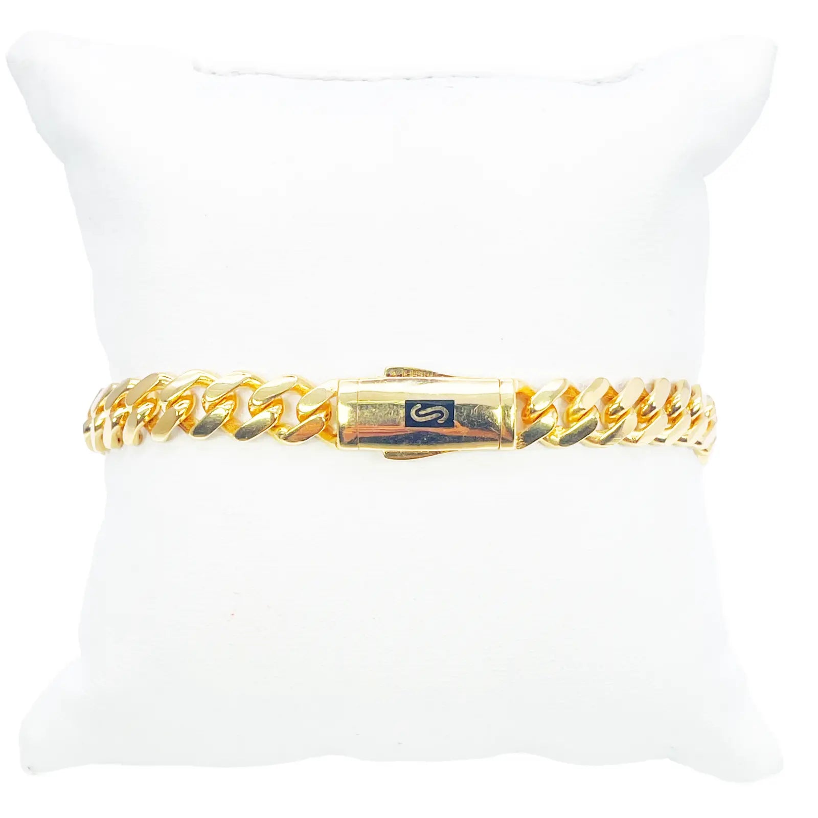 22ct Gold Cuban Bracelet Curb Link Lightweight 8 Inches 7.6mm Wide 
