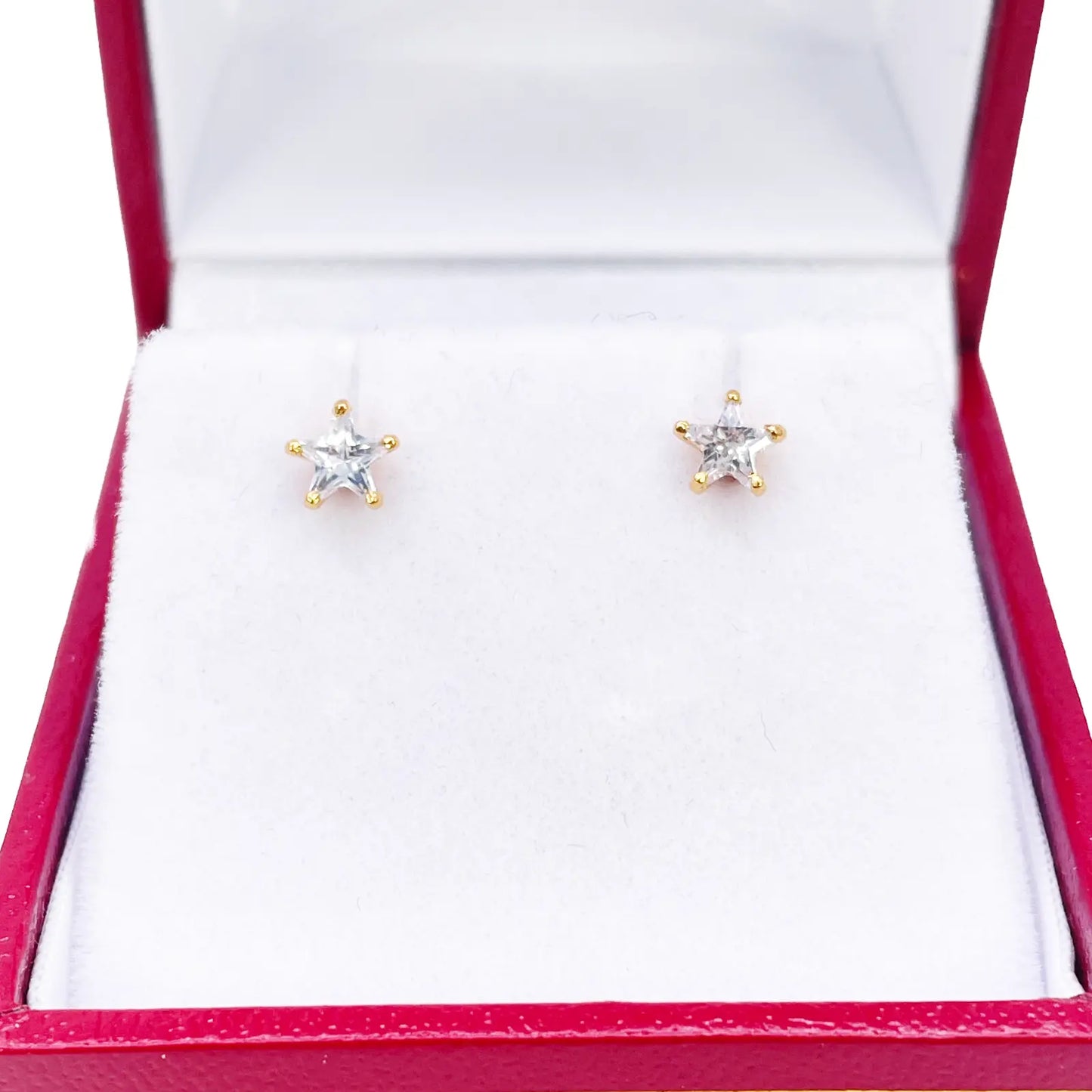 22ct Gold Cubic Zirconia Star Childrens Stud Earrings 4.8mm 
