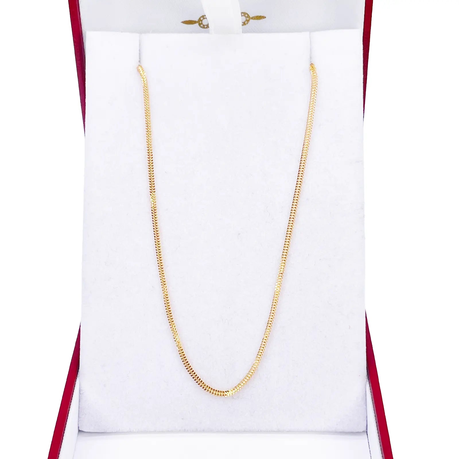22ct Gold Herringbone Chain Lightweight Flat Necklace 16 Inches 1.3mm Width 