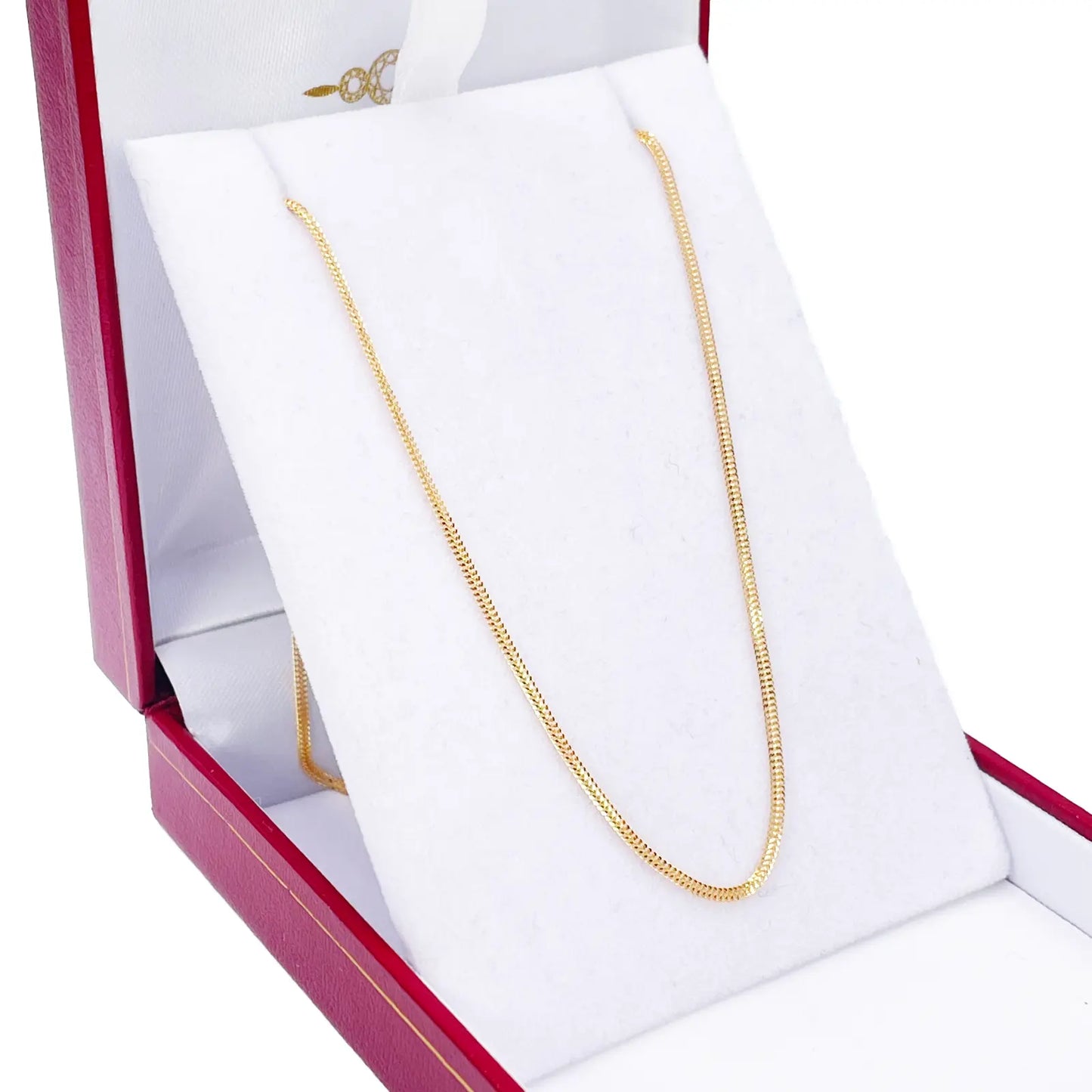 22ct Gold Herringbone Chain Lightweight Flat Necklace 16 Inches 1.3mm Width 