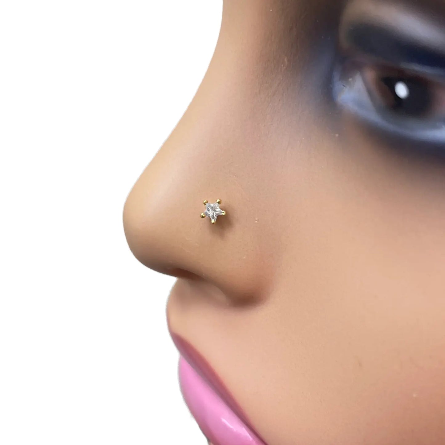 22ct Gold Star Tiny Nose Stud/Pin 3.8mm Width 
