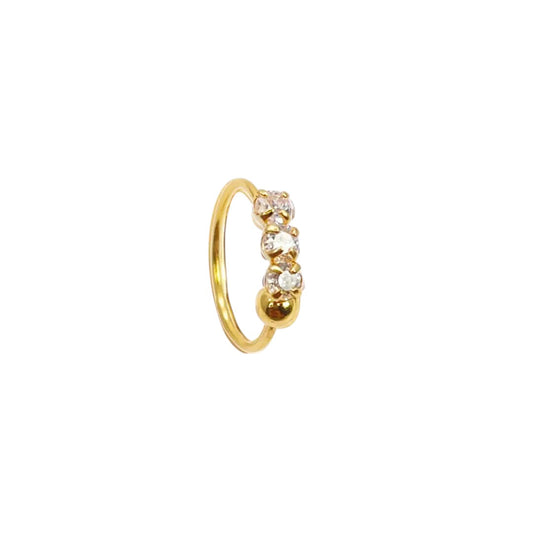 22 Karat Gelbgold Wunderschöner kleiner Creolen-Nasenring 8,4 mm Durchmesser