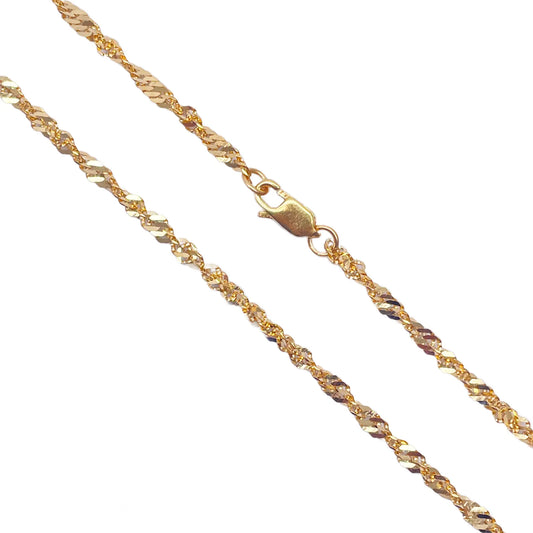 22ct Yellow Gold Fancy Twisted Ripple Chain Necklace 22 Inches 3mm Width  Diamond Bracelets