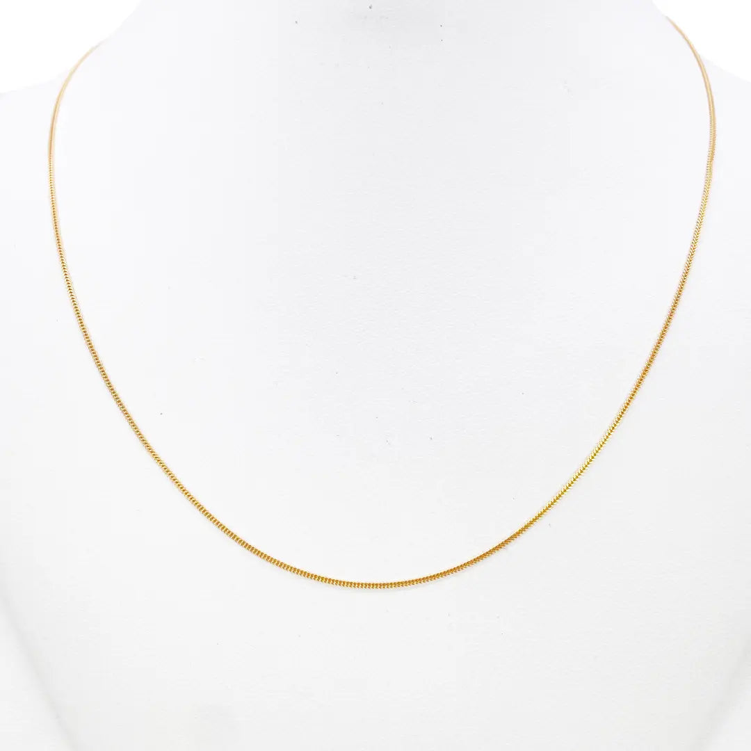 22ct Yellow Gold Foxtail Chain Necklace 18 Inches 0.8mm Width 