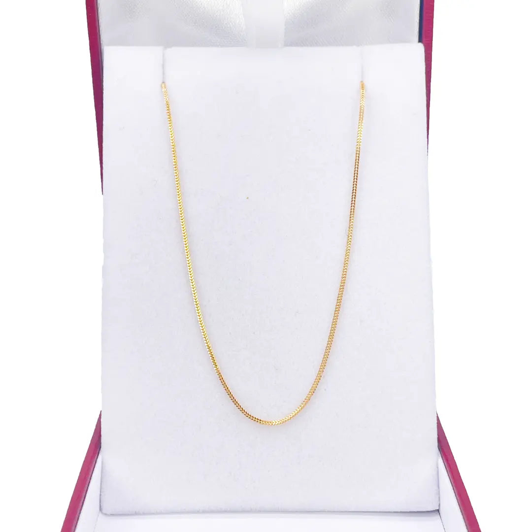 22ct Yellow Gold Foxtail Chain Necklace 18 Inches 0.8mm Width 