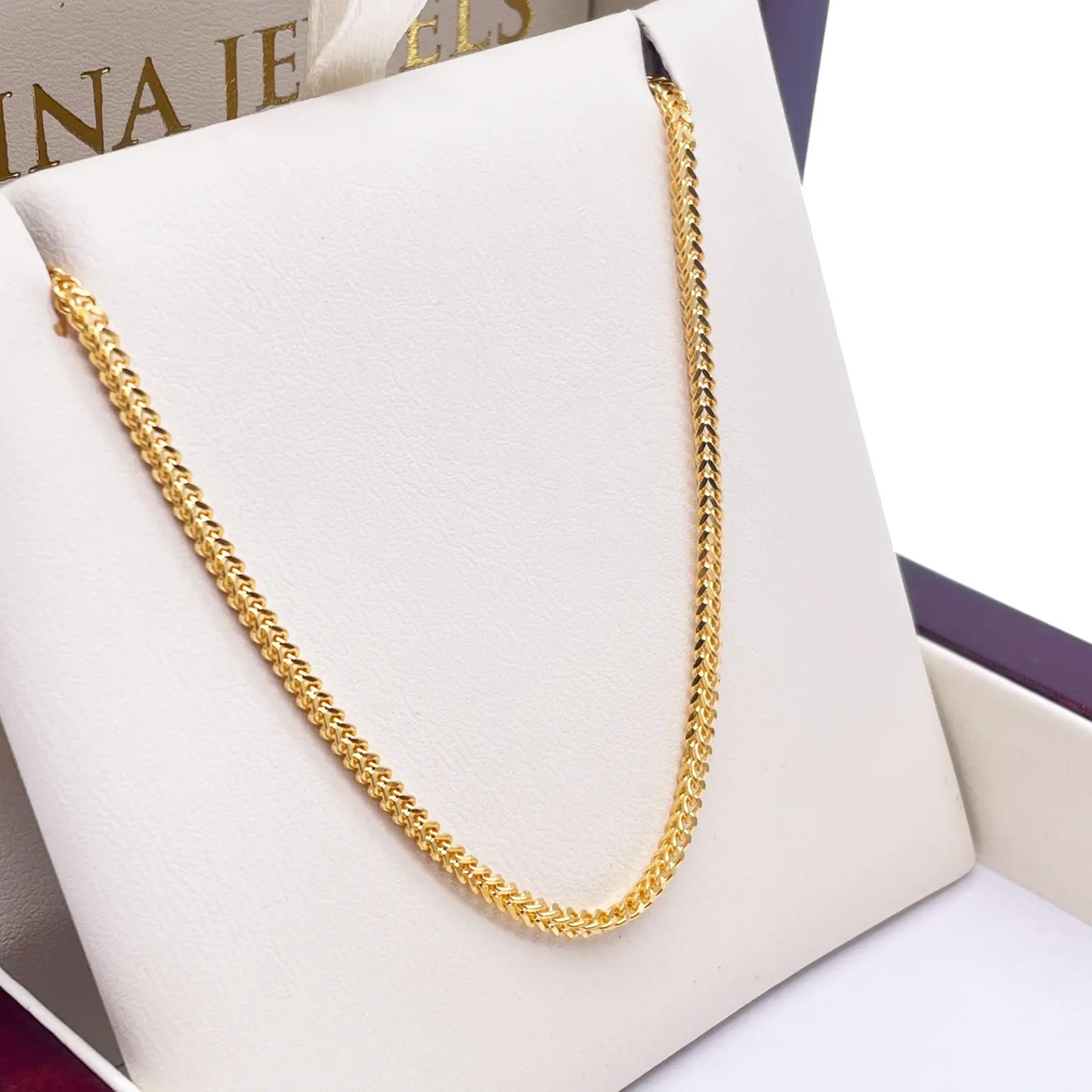 22ct Yellow Gold Foxtail Chain Necklace 22 Inches 2.0mm Width 