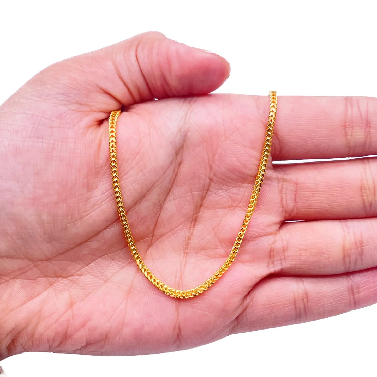 22ct Yellow Gold Foxtail Chain Necklace 24 inches 2.0mm Width  Gold Chain
