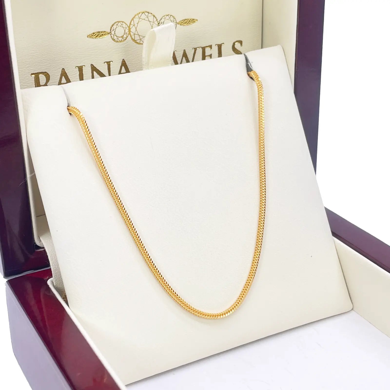 22ct Yellow Gold Foxtail Dragon Chain Necklace 18 Inches 1.5mm Width 