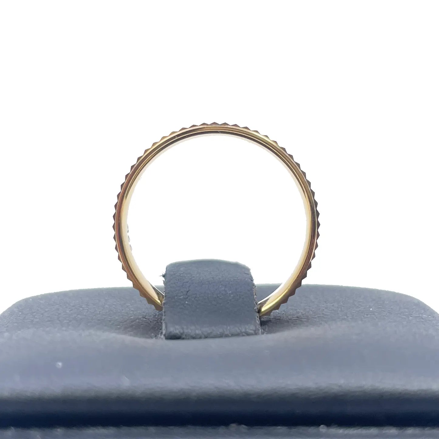 22ct Yellow Gold High Polished Edge Diamond Cut Women's Wedding Band 4mm 