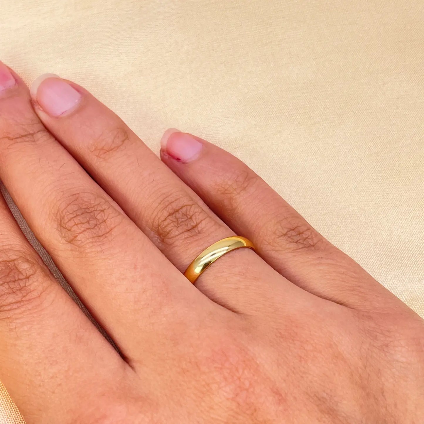 22ct Yellow Gold High Polished Women's Traditional Dome Wedding Band 3mm 