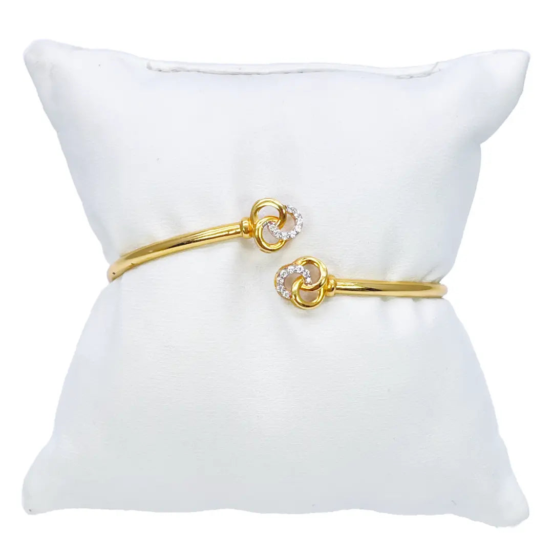 22ct Yellow Gold Ladies Cuff Flexible Crossover Torque Bangle 2.5mm Width  Gold Bracelet