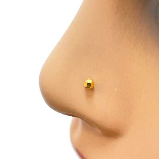 22ct Yellow Gold Plain Gold Diamond Cut design Nose Stud 2.3 MM  Diamond Bracelets