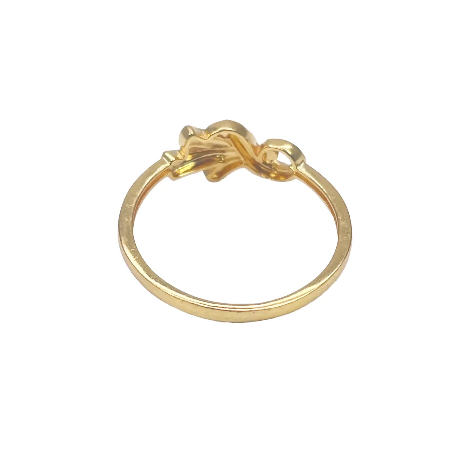 22ct Yellow Gold Polished & Matt Floral Minimalist Ring 