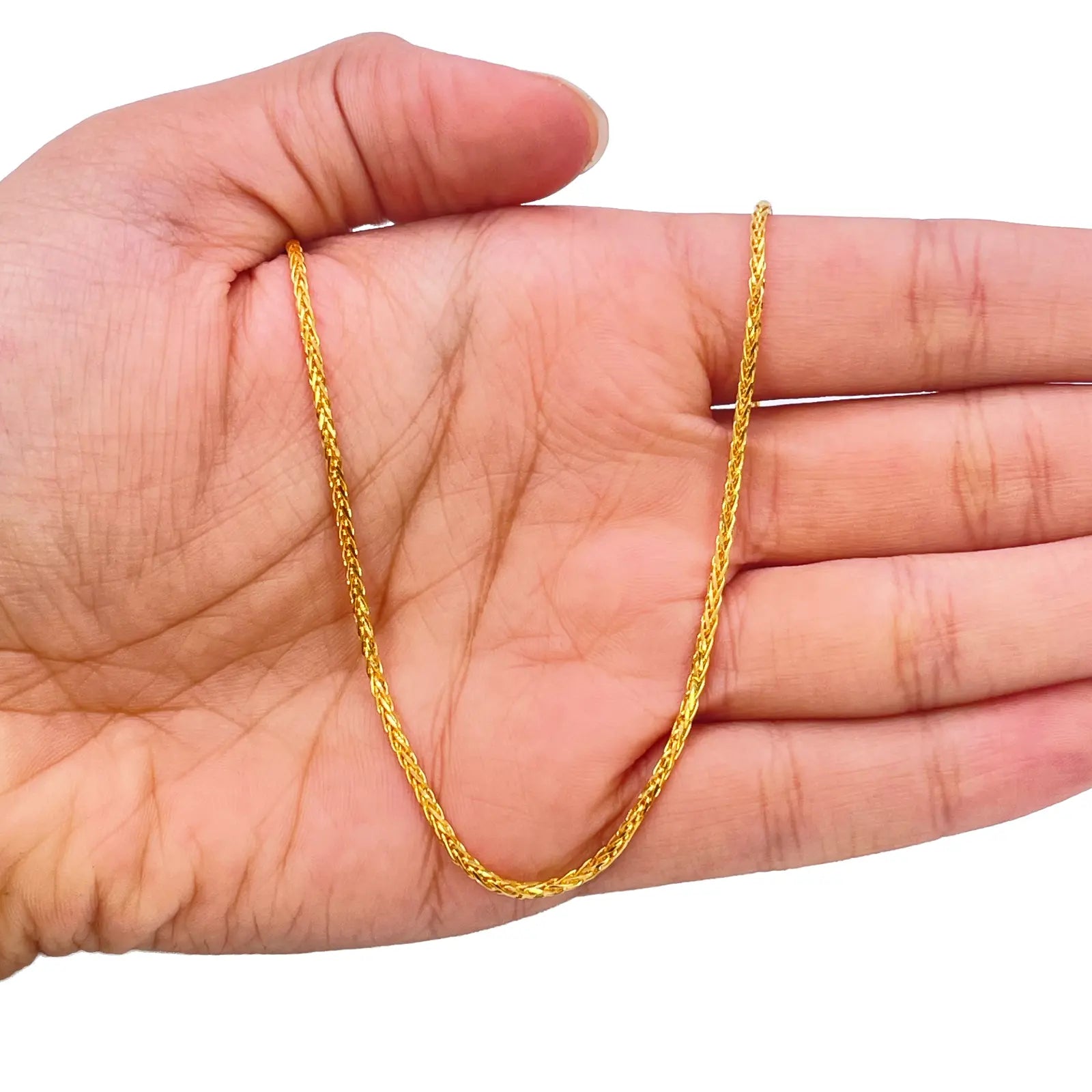 22ct Yellow Gold Spiga Chain Necklace 20'' inch 1.6mm Width 