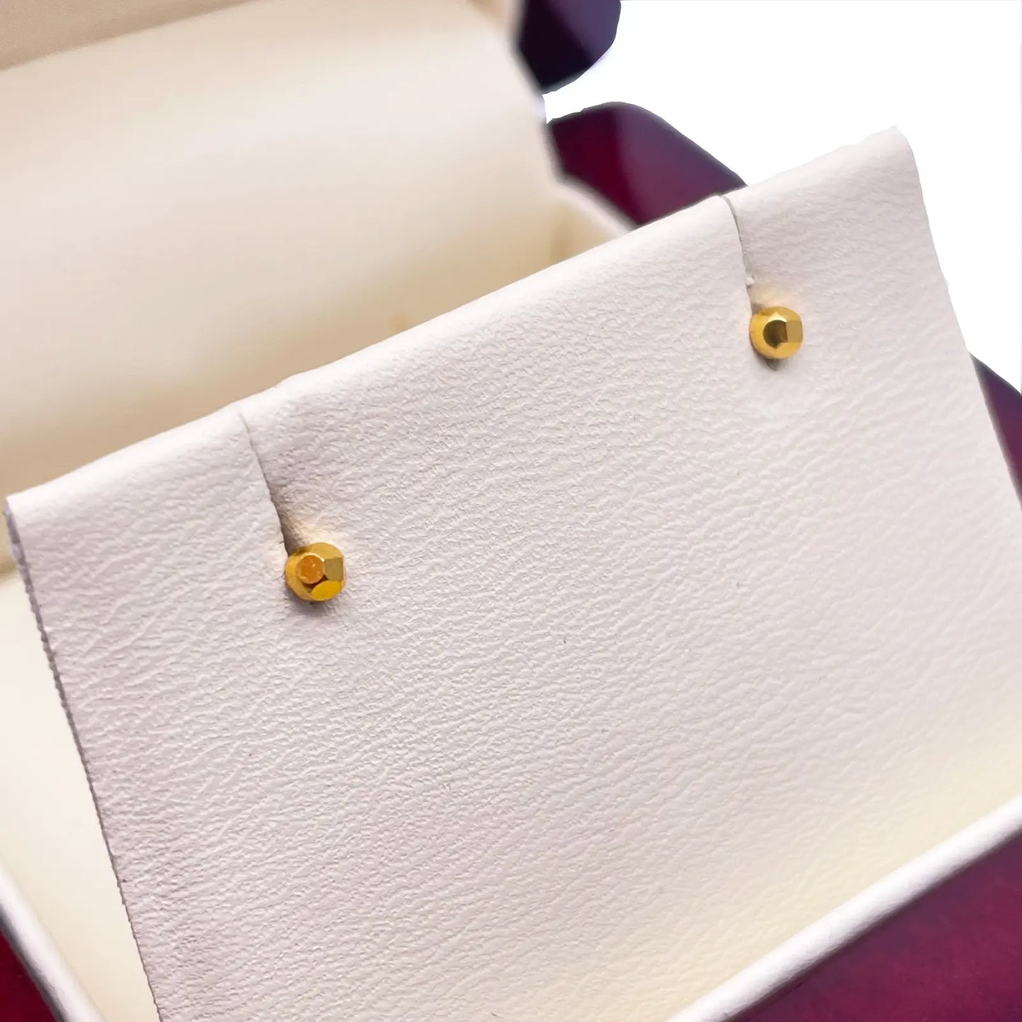 22ct Yellow Plain Gold Diamond Cut Children's Stud earrings set 2.3mm 
