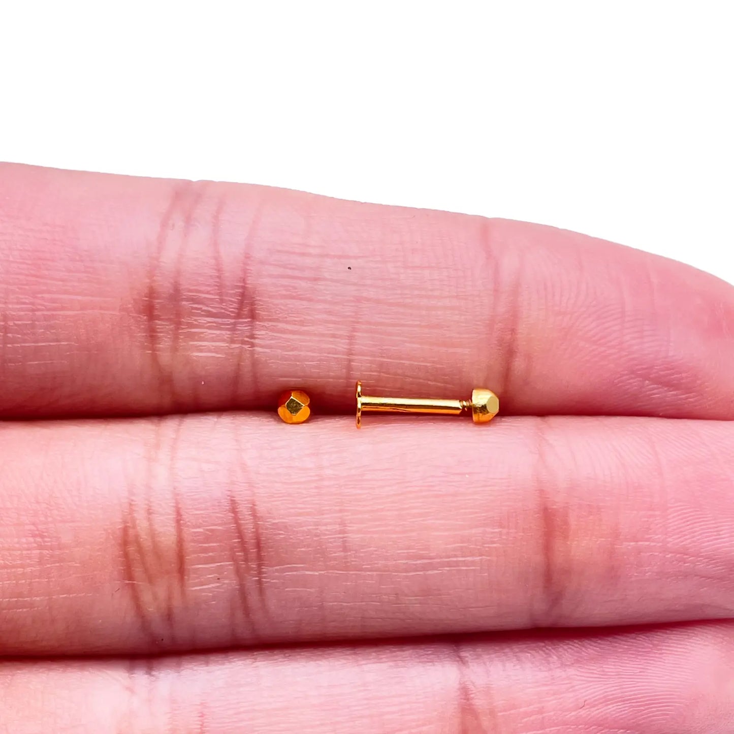 22ct Yellow Plain Gold Diamond Cut Children's Stud earrings set 2.3mm 