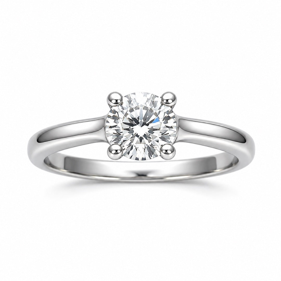 Platinum Natural Diamond Engagement Ring 0.70ct IGI Certified