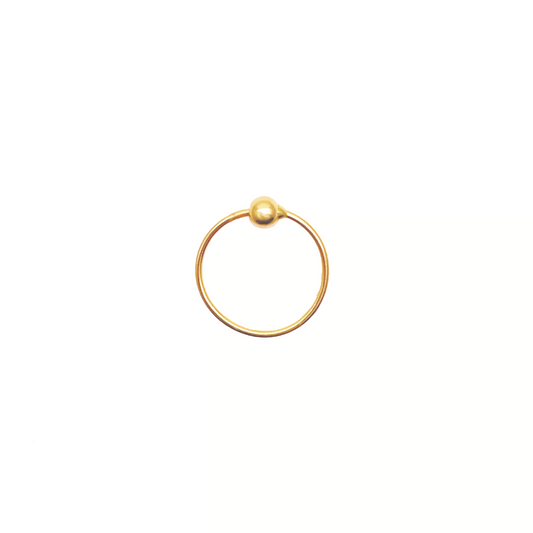 22 Karat Gelbgold Nasenring Glatt Poliert 10mm