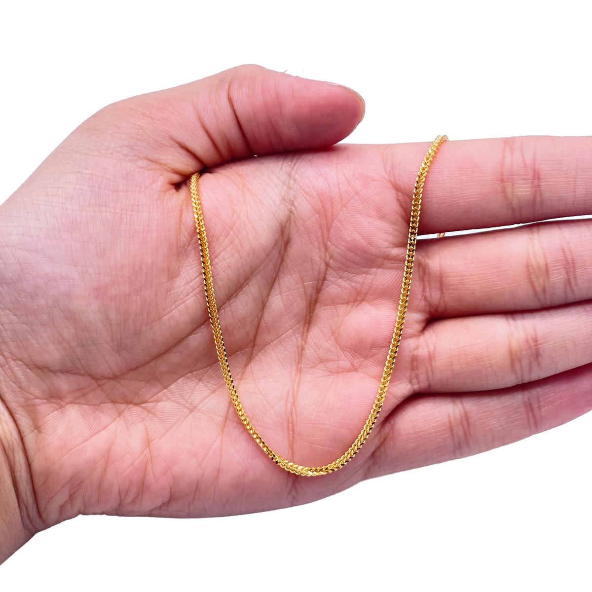 22 Karat Gelbgold Massive Fuchsschwanzkette Halskette 45,7 cm 1,6 mm Breite