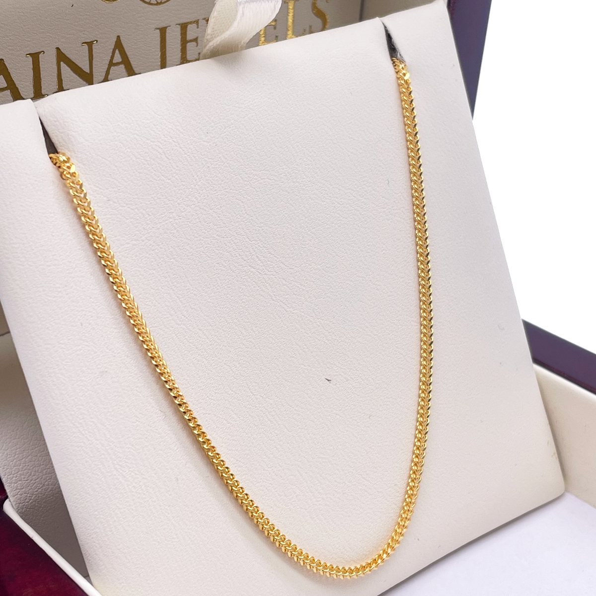 22 Karat Gelbgold Massive Fuchsschwanzkette Halskette 45,7 cm 1,6 mm Breite