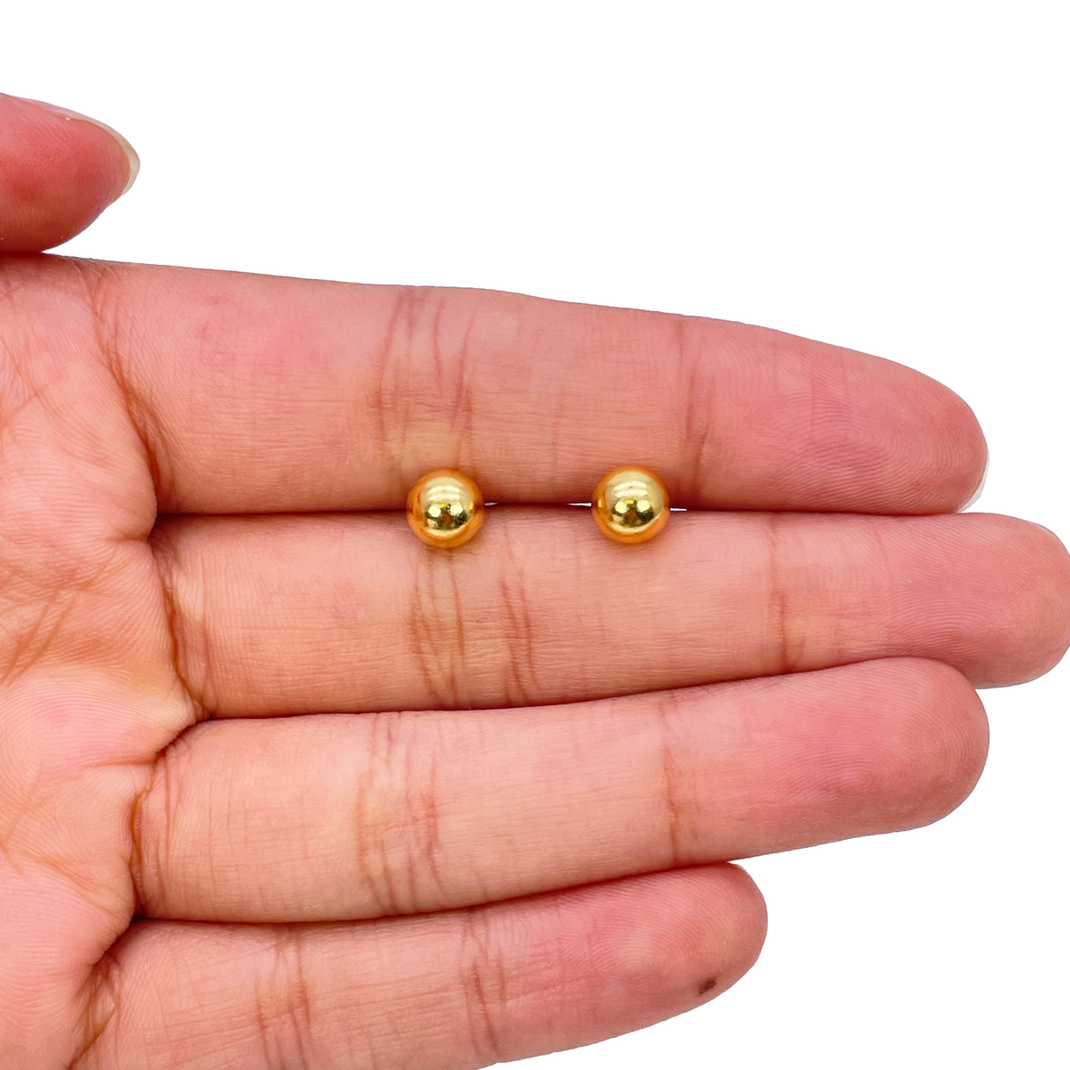 Ohrstecker 5 mm Kugel, hochglanzpoliert, 22 Karat Gelbgold