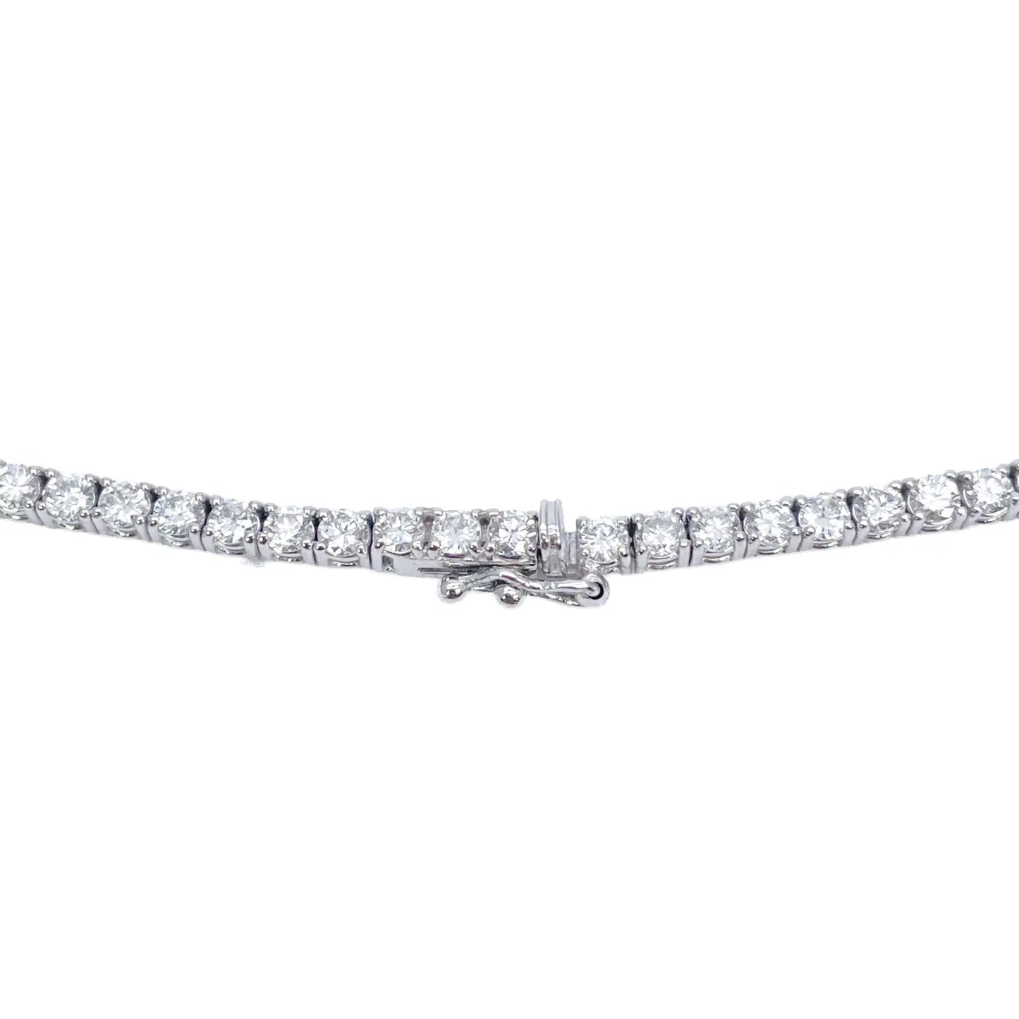 14ct White Gold Diamond Tennis Necklace 7.74ct 17''inches 