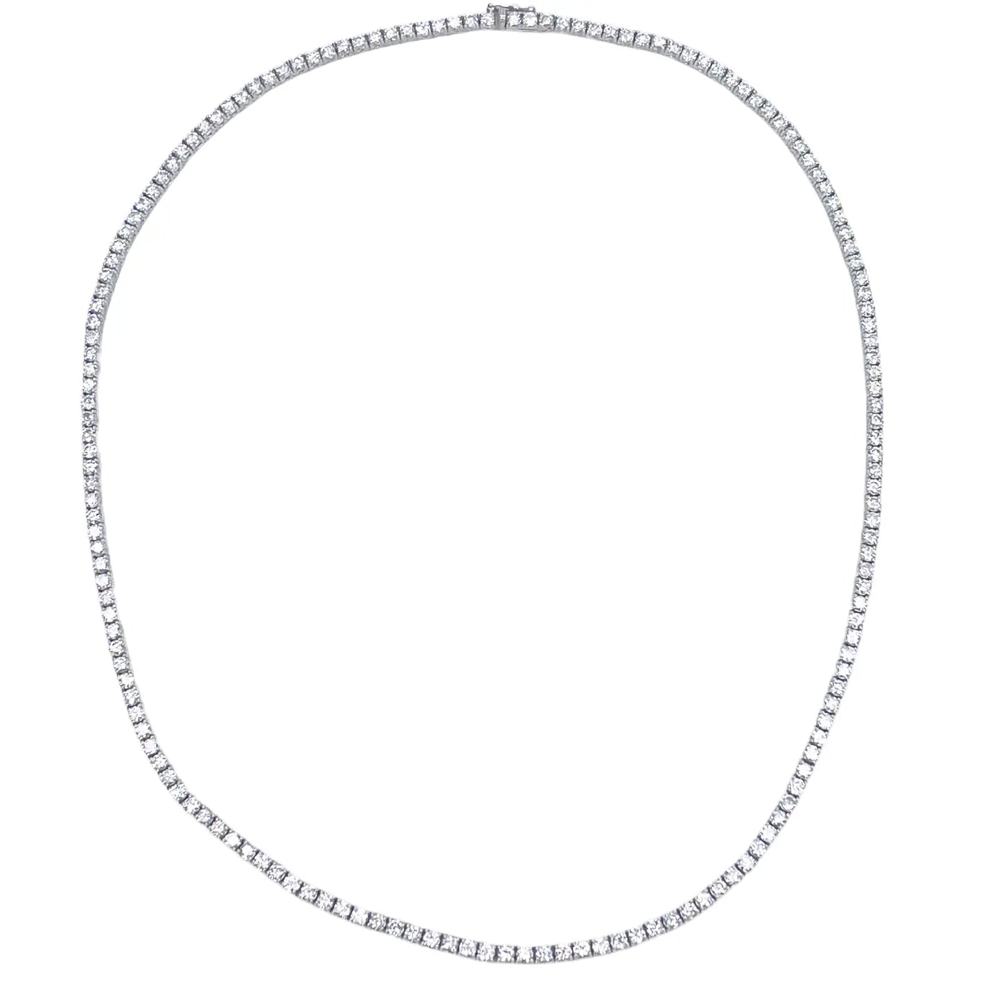 14ct White Gold Diamond Tennis Necklace 7.74ct 17''inches 