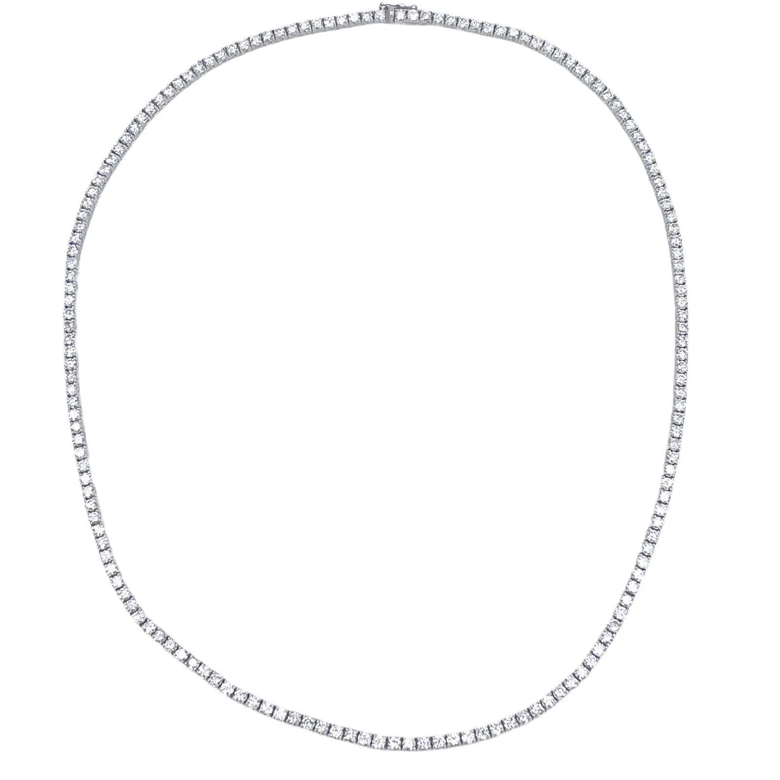 14ct White Gold Diamond Tennis Necklace 7.74ct 17''inches 