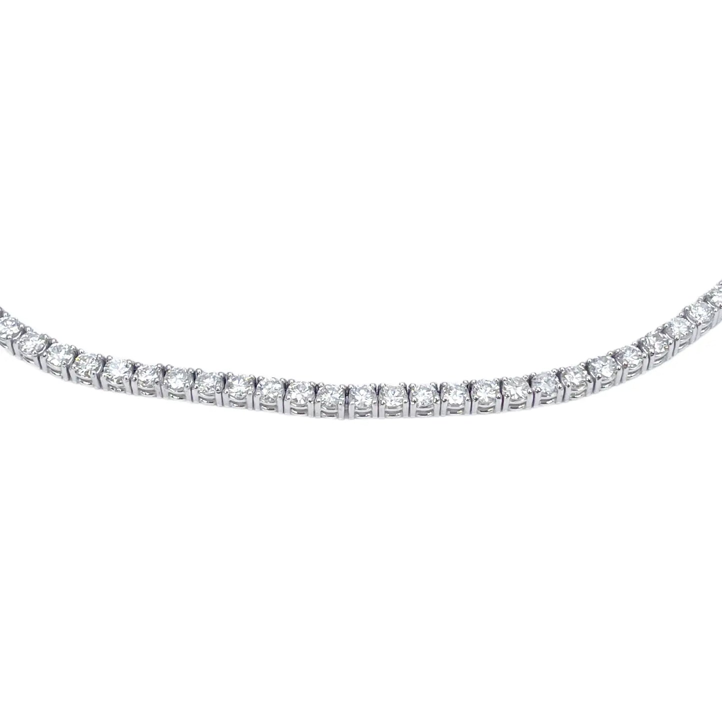14ct White Gold Diamond Tennis Necklace 7.74ct 17''inches 