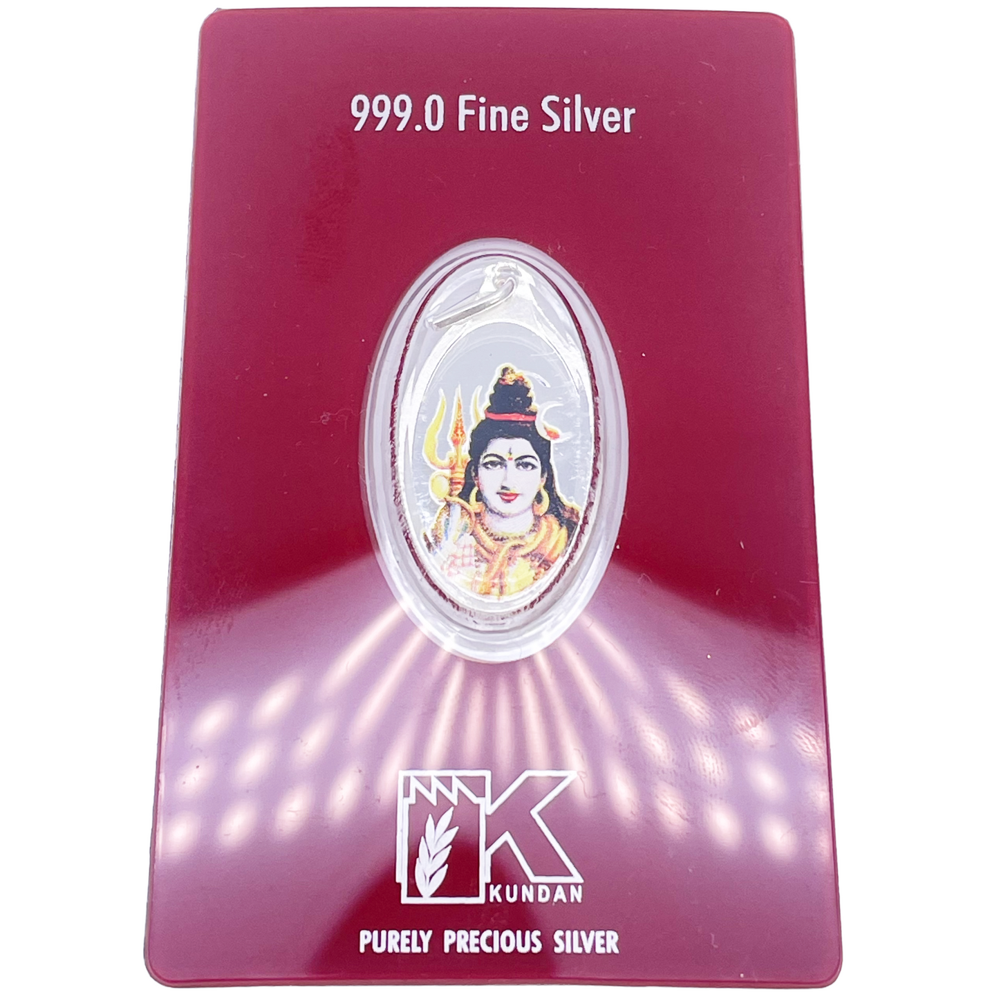 999.9 Feinsilber 5 Gramm Farbiger Shankar / Shiva Anhänger Versiegelte Packung
