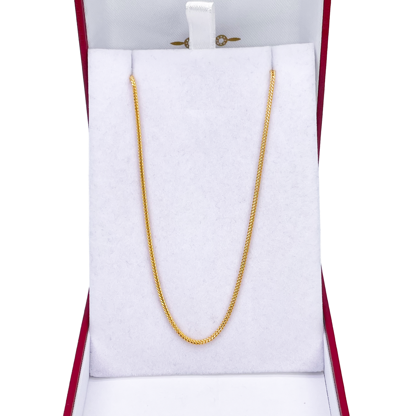 22 Karat Gelbgold Massive Fuchsschwanzkette Halskette 40,64 cm 1,2 mm Breite