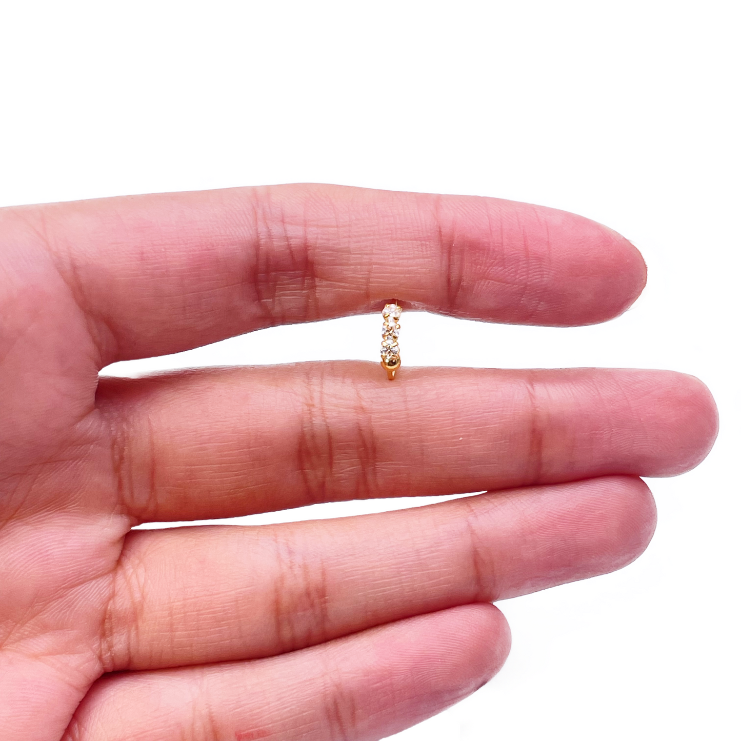 22 Karat Gelbgold Wunderschöner kleiner Creolen-Nasenring 8,4 mm Durchmesser