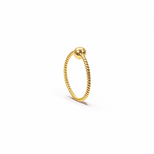22 Karat Gelbgold winziger Seil zierlicher Nasenring Huggie 8mm Durchmesser
