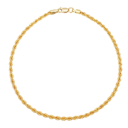 22 Karat Gold Seilkette Armband Leicht 7 Zoll 2,2 mm