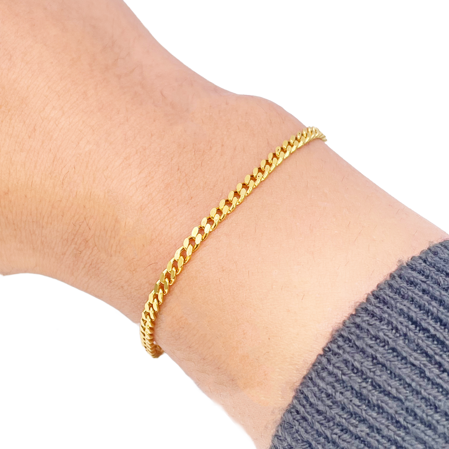 22 Karat Gold Panzerarmband Hochglanzpoliert Schlicht 6,8 Zoll